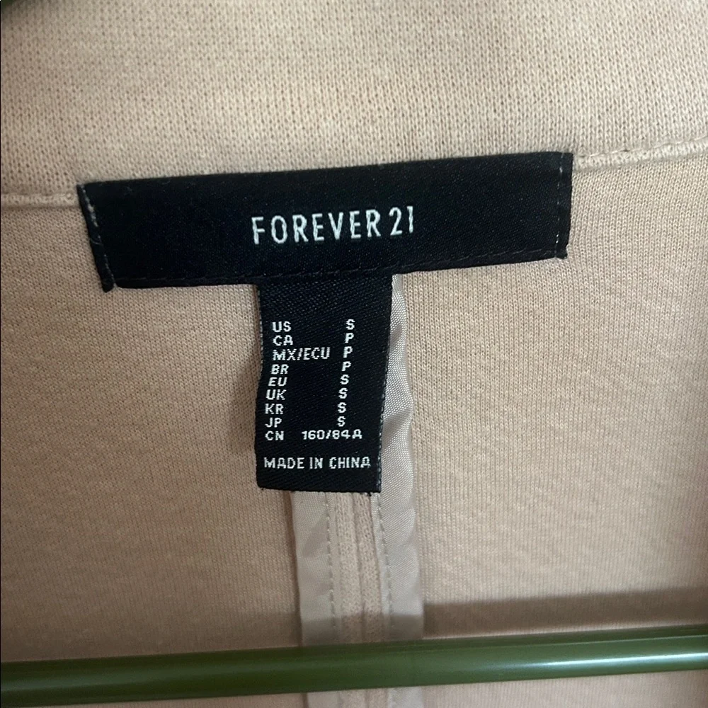 Forever 21 Beige Open-Front Blazer Jacket